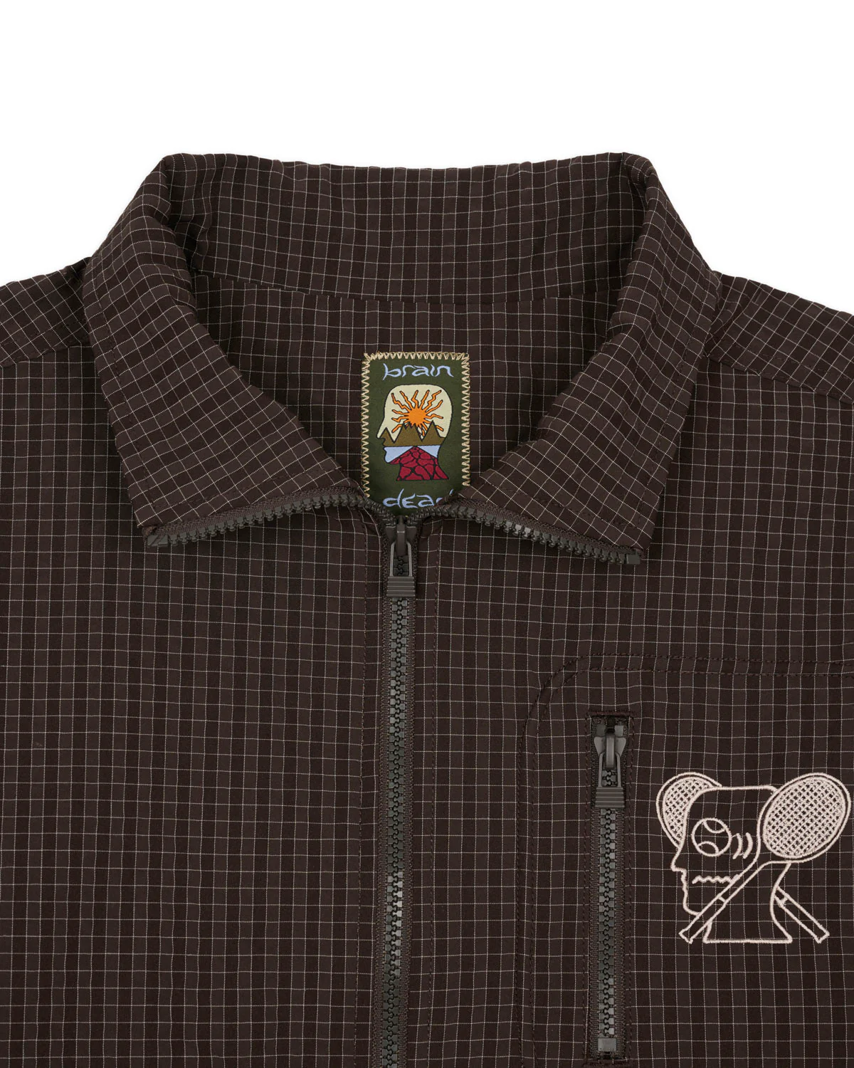 Brain Dead Equipment Tennis Zip Jacket - Chocolate - Image 3