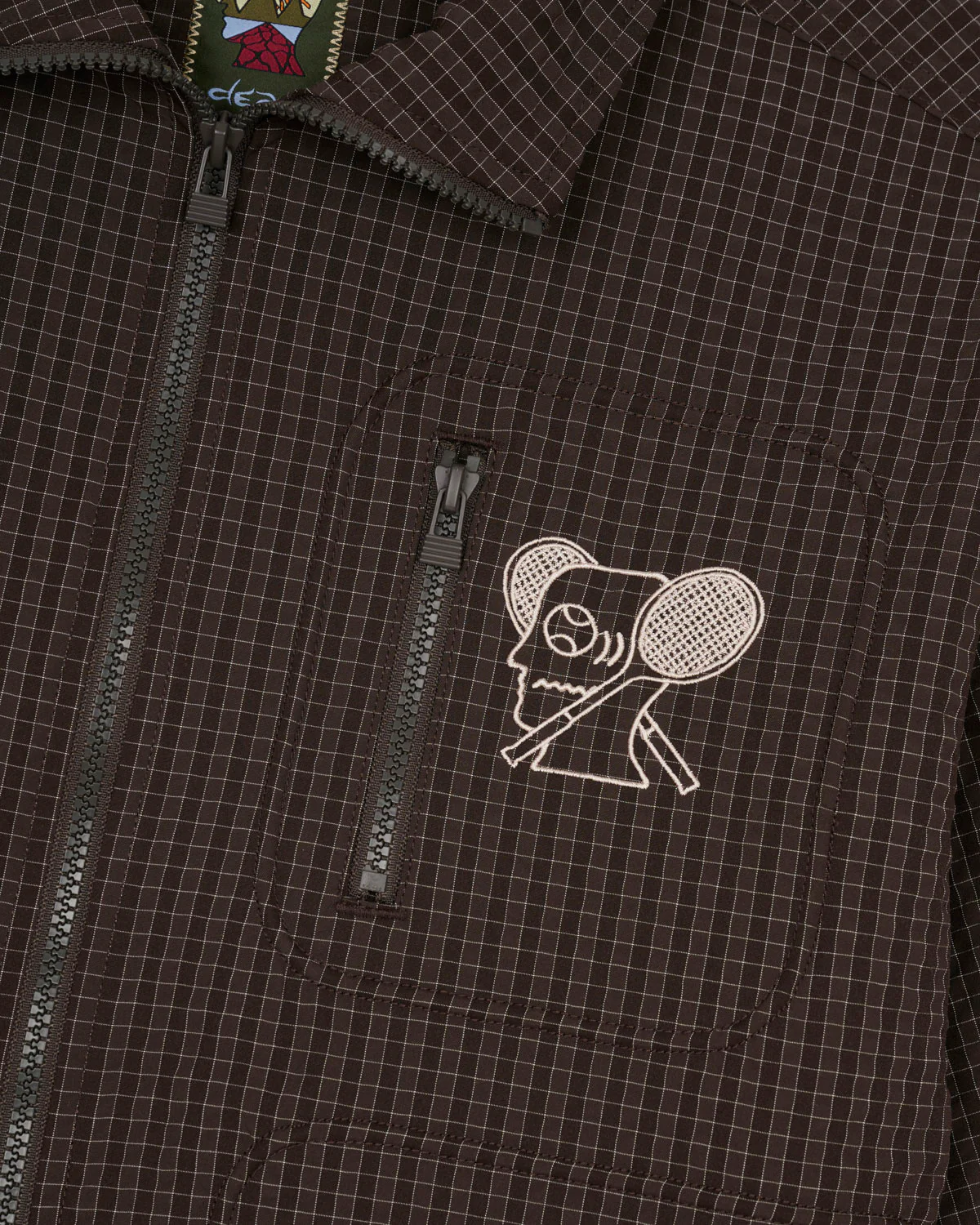 Brain Dead Equipment Tennis Zip Jacket - Chocolate - Image 5