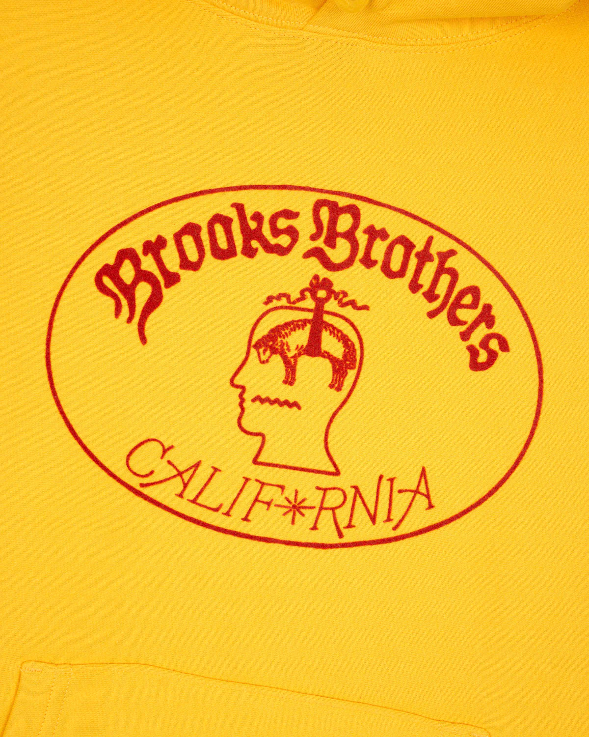 Brooks Brothers California Logo Hoodie - Yellow - Image 3