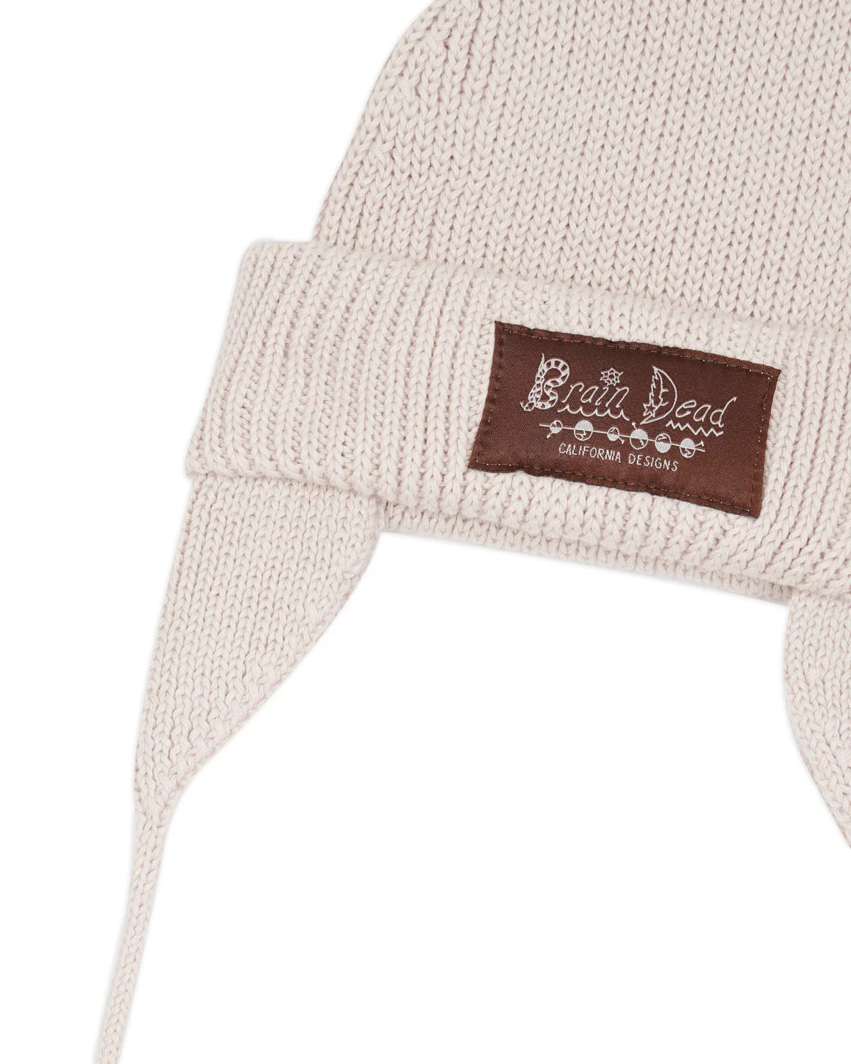 Knitted Ear Flap Beanie - Natural - Image 3