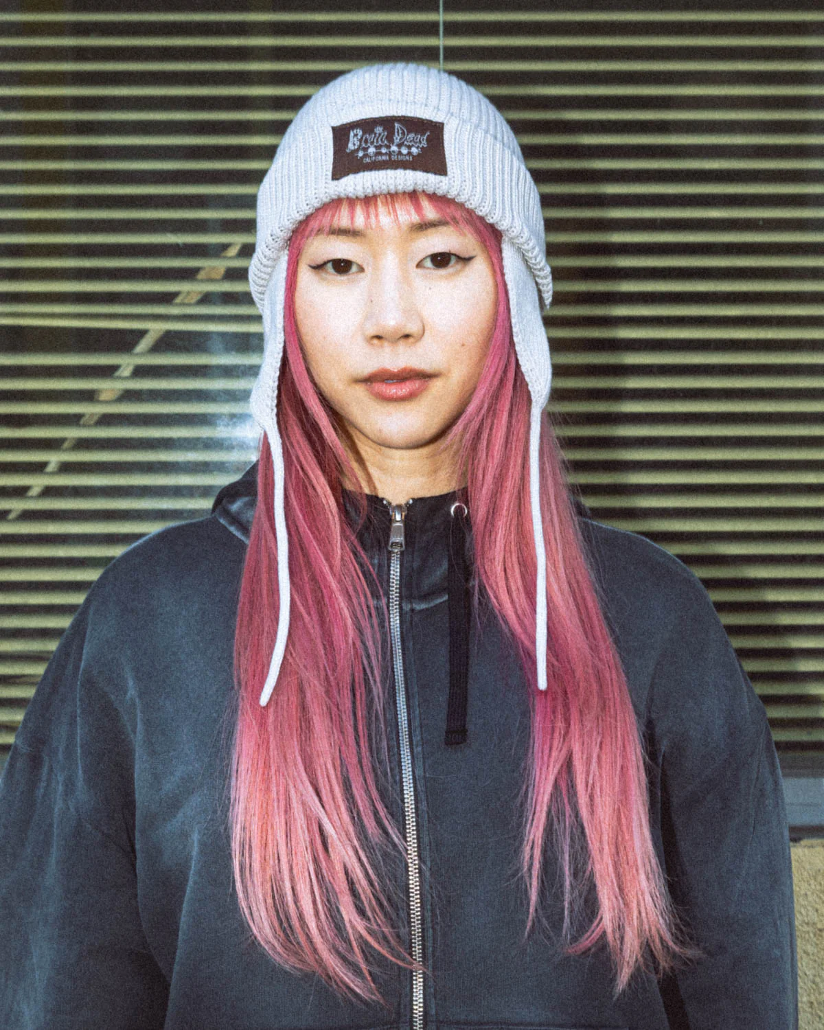 Knitted Ear Flap Beanie - Natural - Image 4