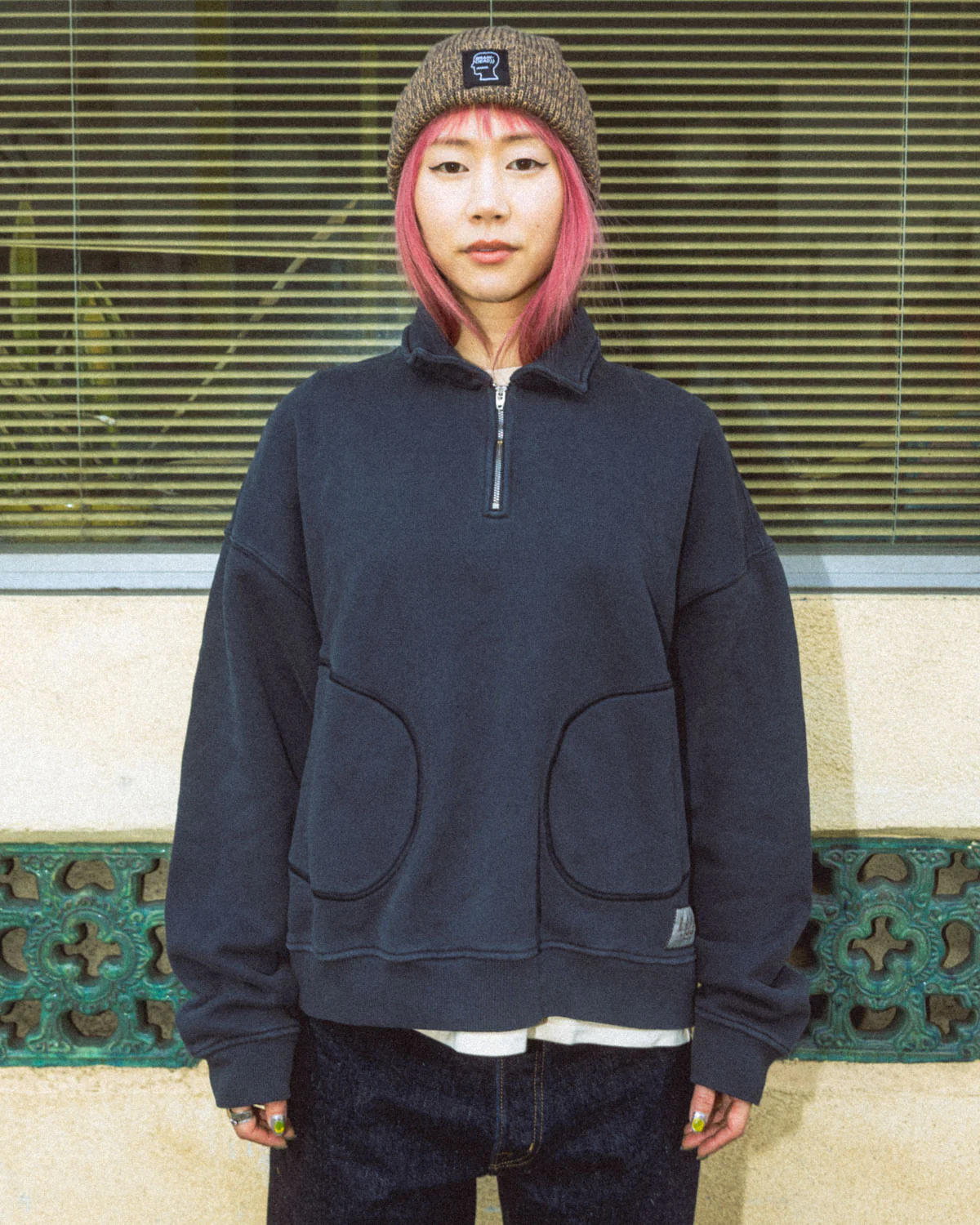 Marled Cotton Logohead Beanie - Brown - Image 5