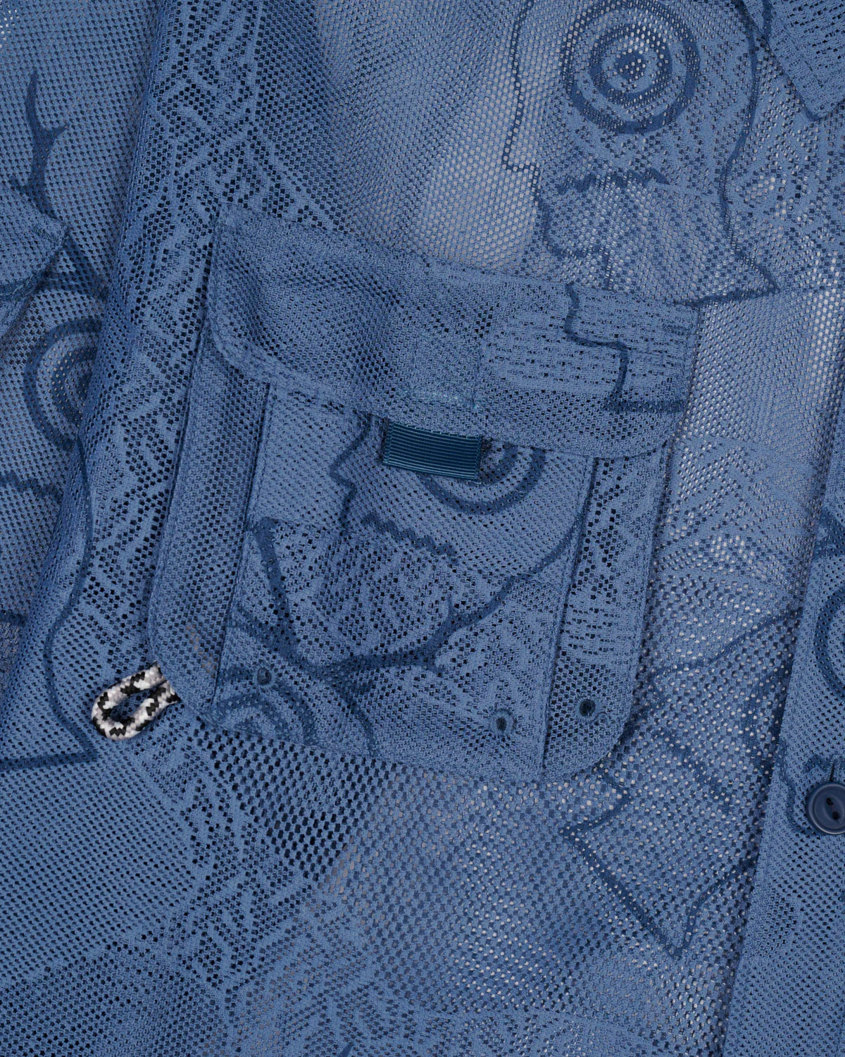 Brain Dead x South2 West8 Engineered Mesh Fishing Button Up Shirt - Slate - Image 7