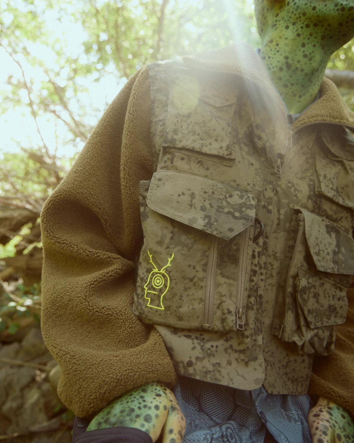 Brain Dead x South2 West8 Fleece Sleeve Tenkara Short Jacket - Grey - Image 6