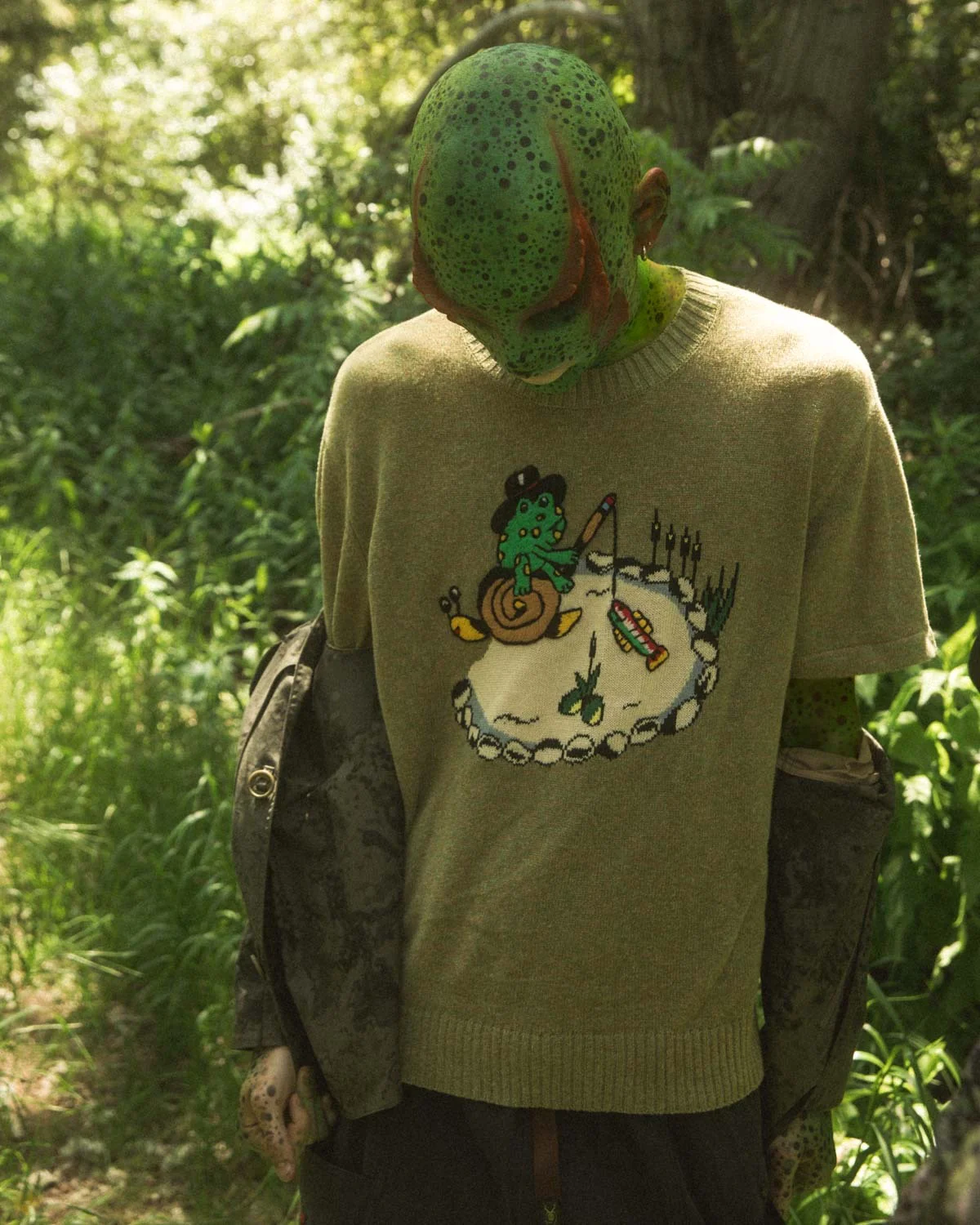 Brain Dead x South2 West8 Short Sleeve Sweater - Moss - Image 4