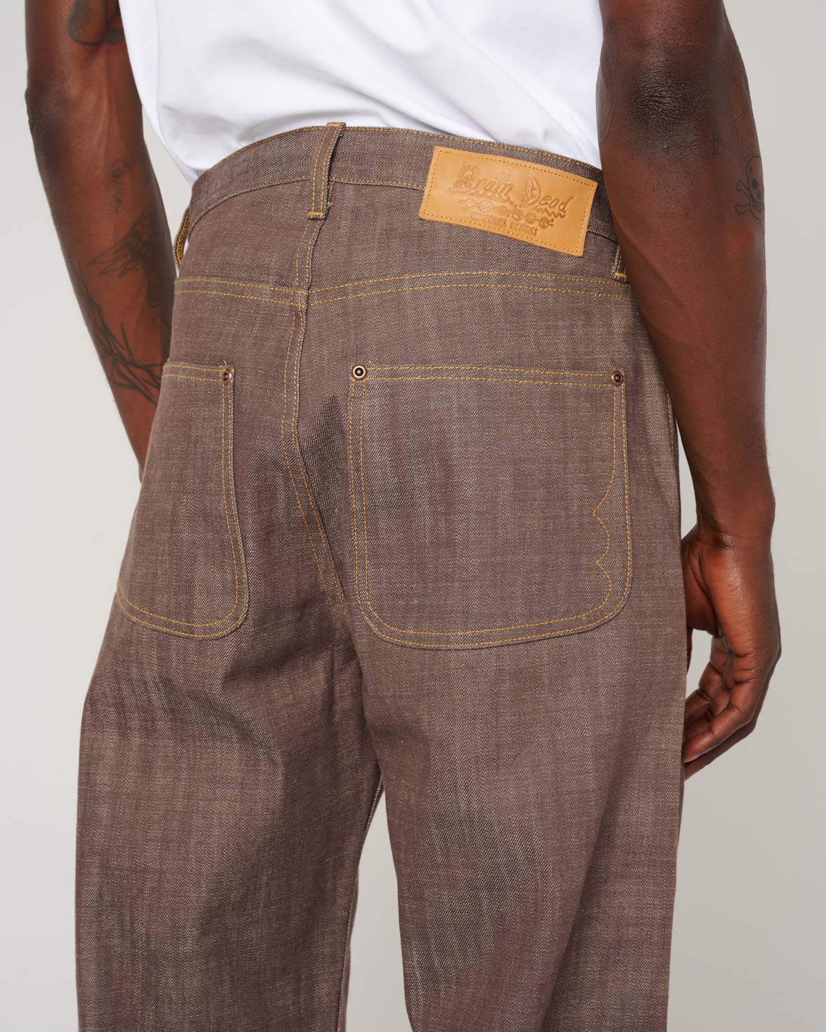 Type 00 14.5oz Selvedge Denim Pant - Brown - Image 11