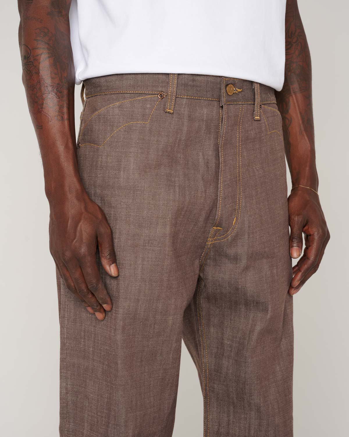 Type 00 14.5oz Selvedge Denim Pant - Brown - Image 9