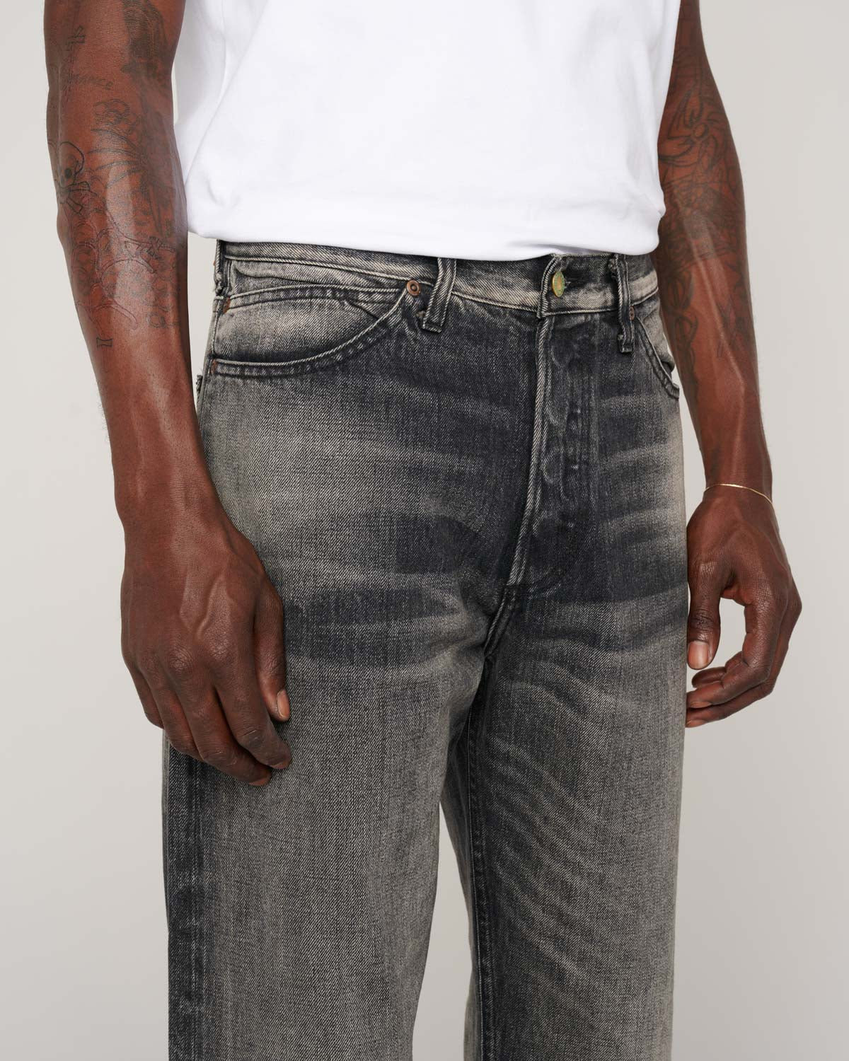 Type 01 13.2oz Selvedge Denim Pant - Washed Black - Image 6