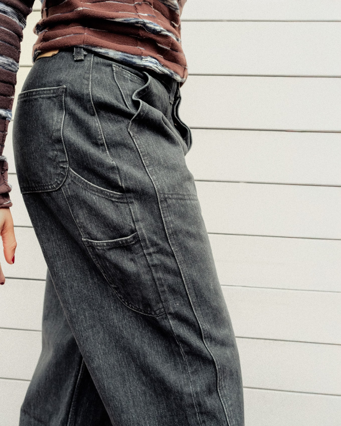 Type 02 13.2oz Selvedge Denim Pant - Washed Black - Image 4