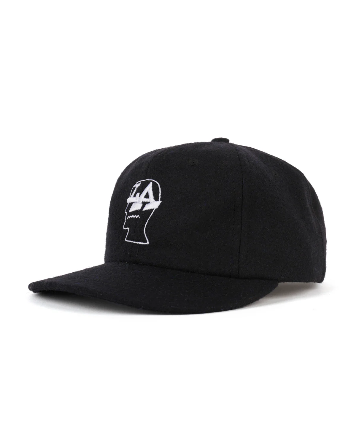 Wool Flannel LA Logo Head 6 Panel Hat - Black - Image 3